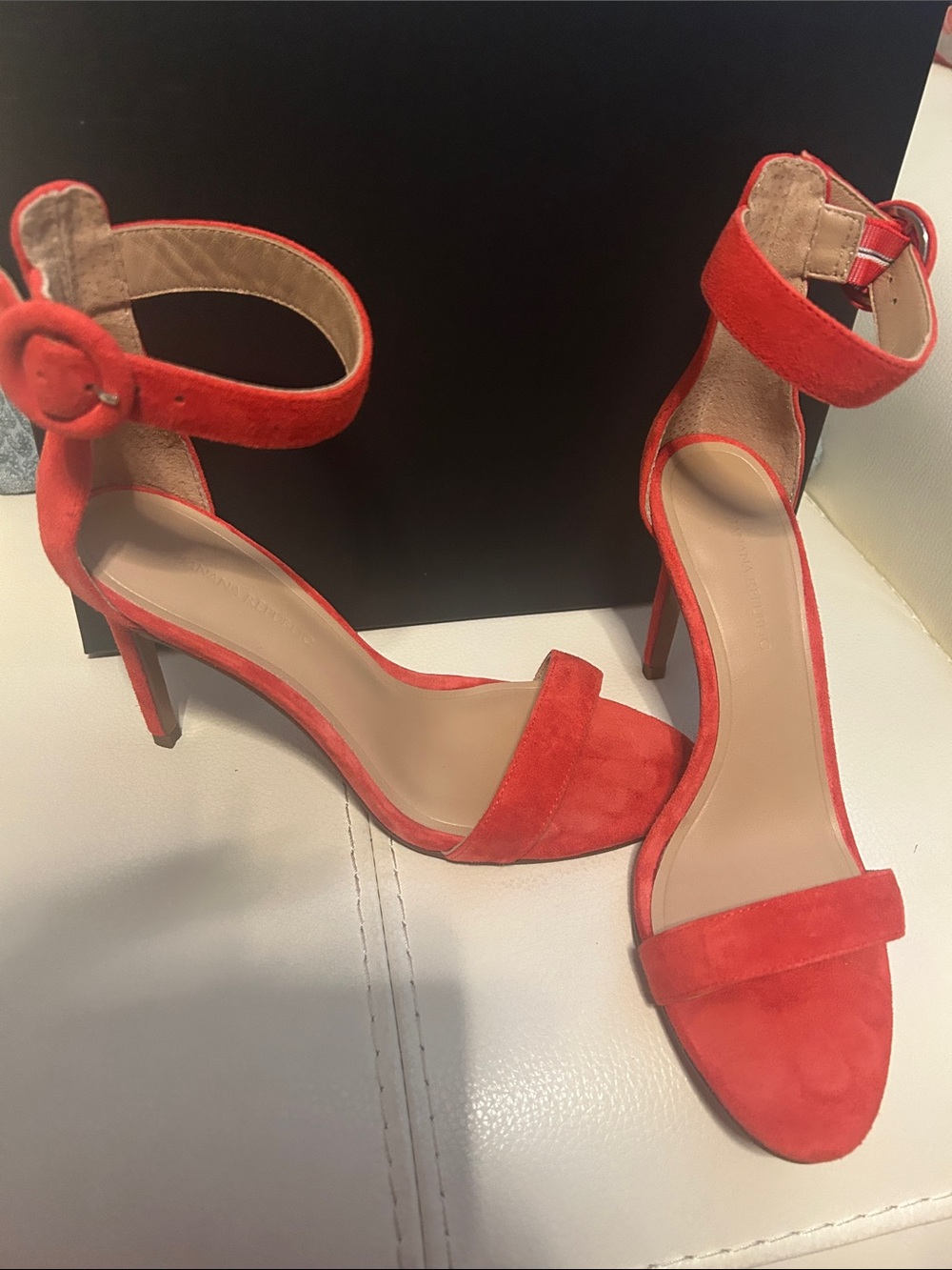 Banana Republic Suede Round Buckle Heels